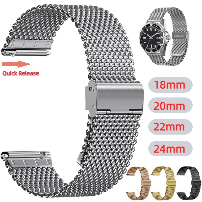 Mesh Strap Metal - 18mm 20mm 22mm 24mm Bands Universal