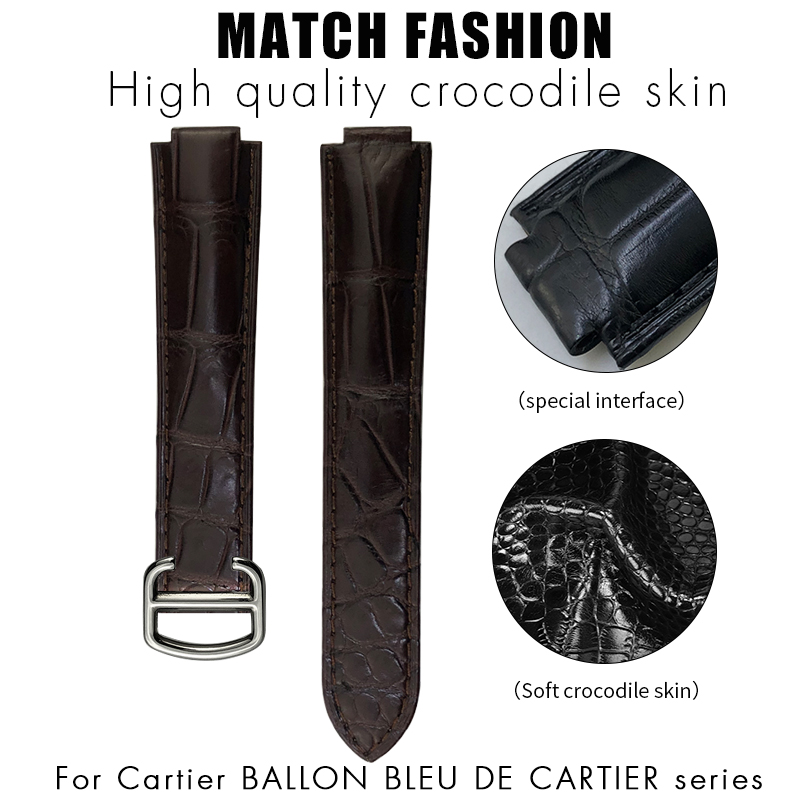 Cartier Watch Ballon Bleu - Crocodile Leather Watch Strap for BALLON