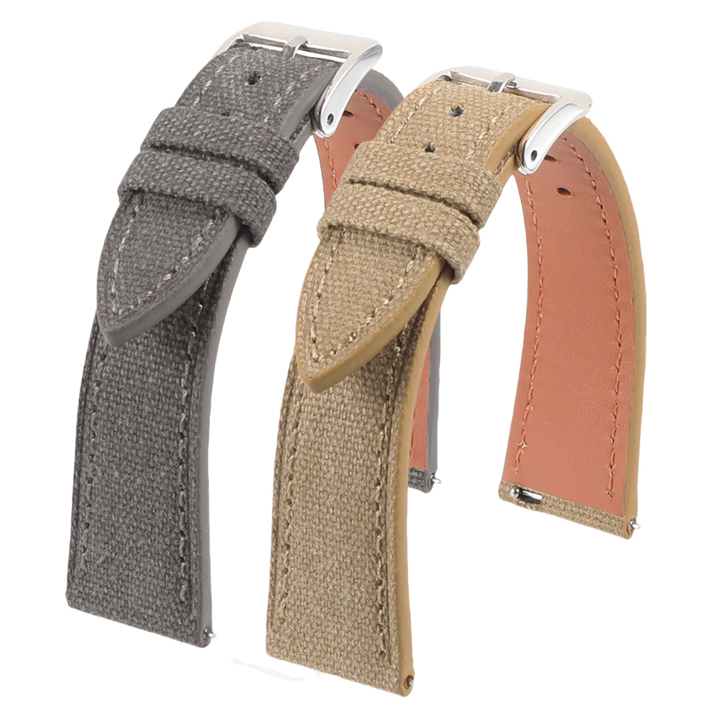 Canvas Strap Watch - Handcrafted Slim Watch Strap 18mm 20mm