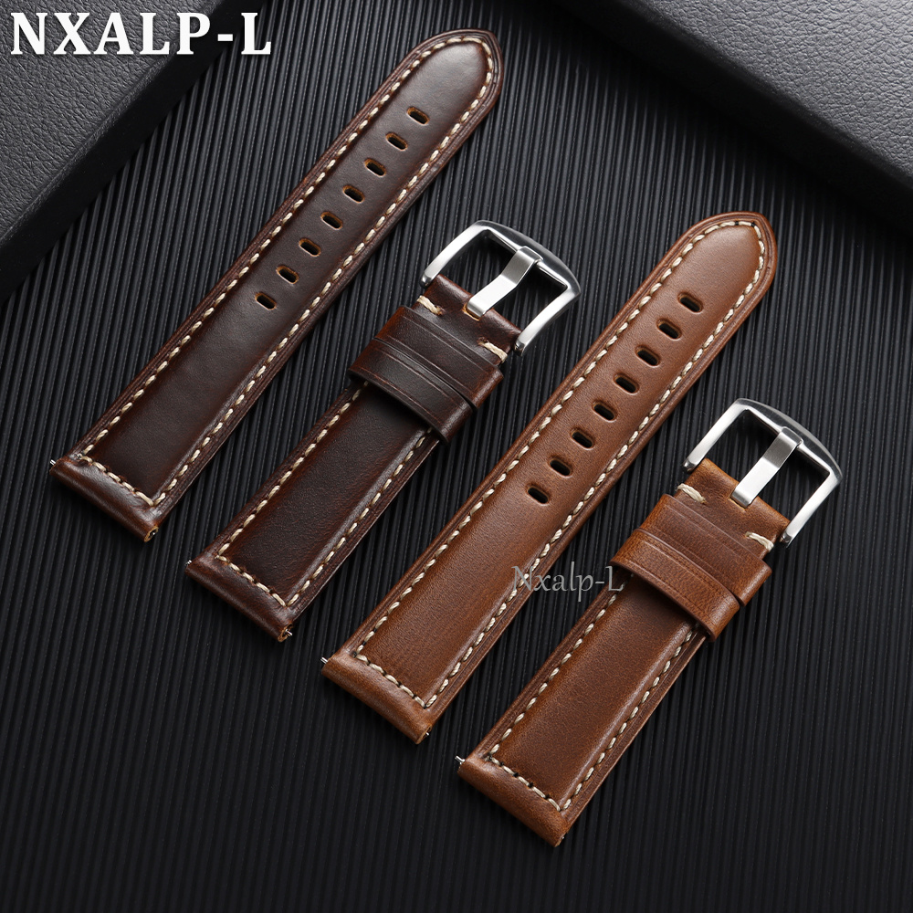 Oil Wax Cowhide Strap 18 20mm  - Omega Watch Speedmaster recension och pris