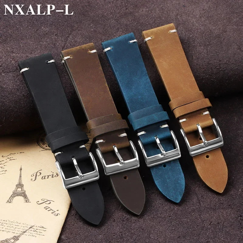 Vintage Oil Wax Leather Watch  - Suede Strap Watch recension och pris