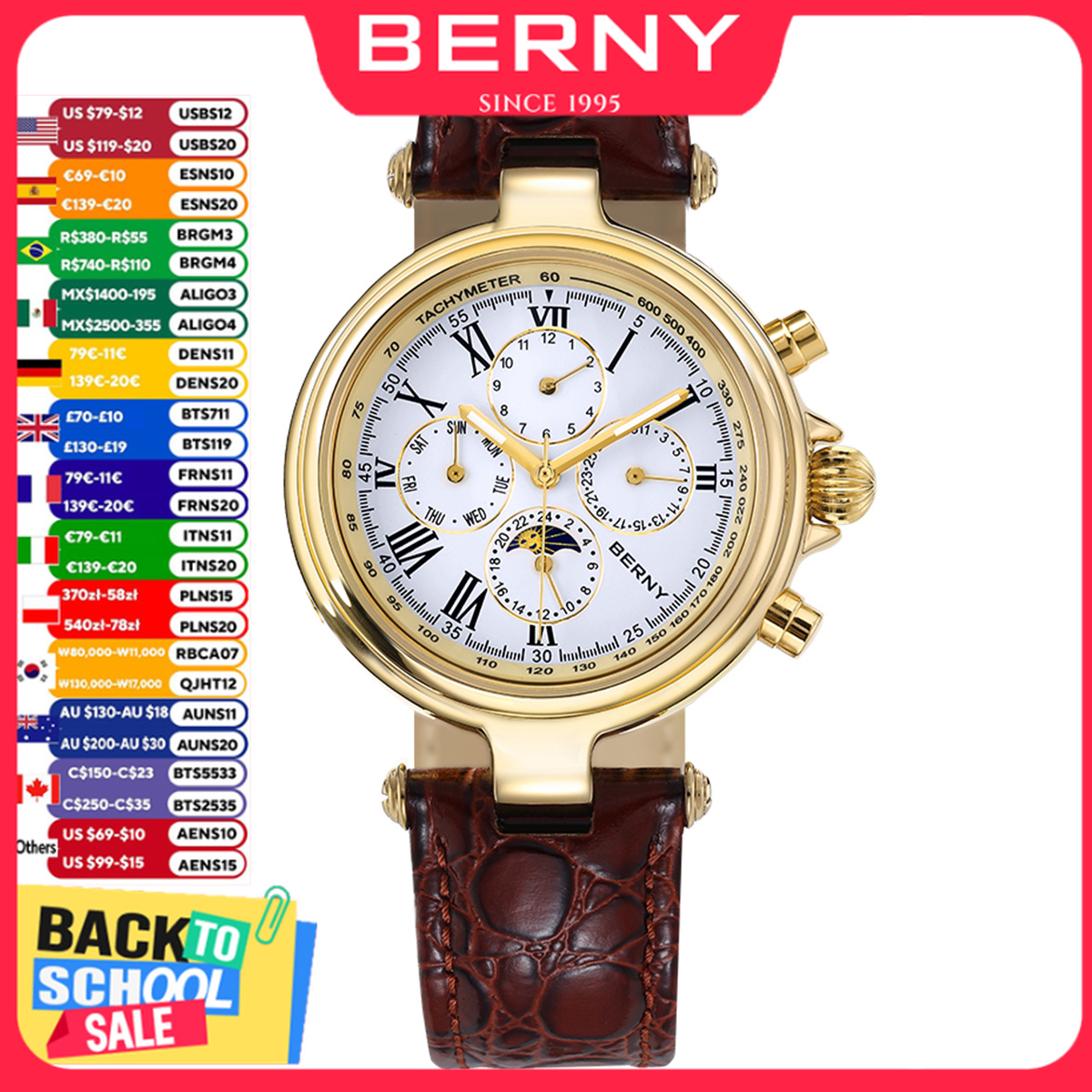 BERNY Retro Automatic Men's Wa - Seiko Watch Prospex recension och pris