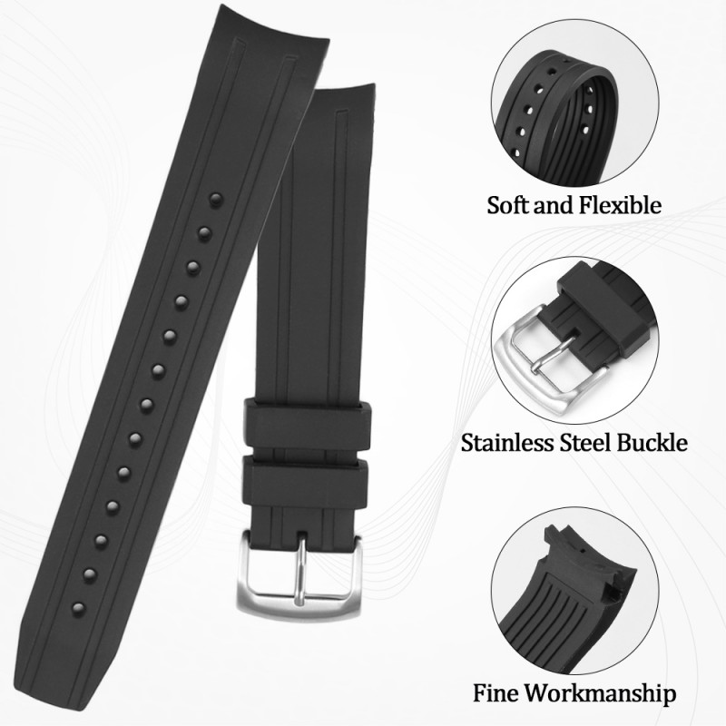 22mm Curved End Silicone Watch - Citizen Watch Promaster recension och pris