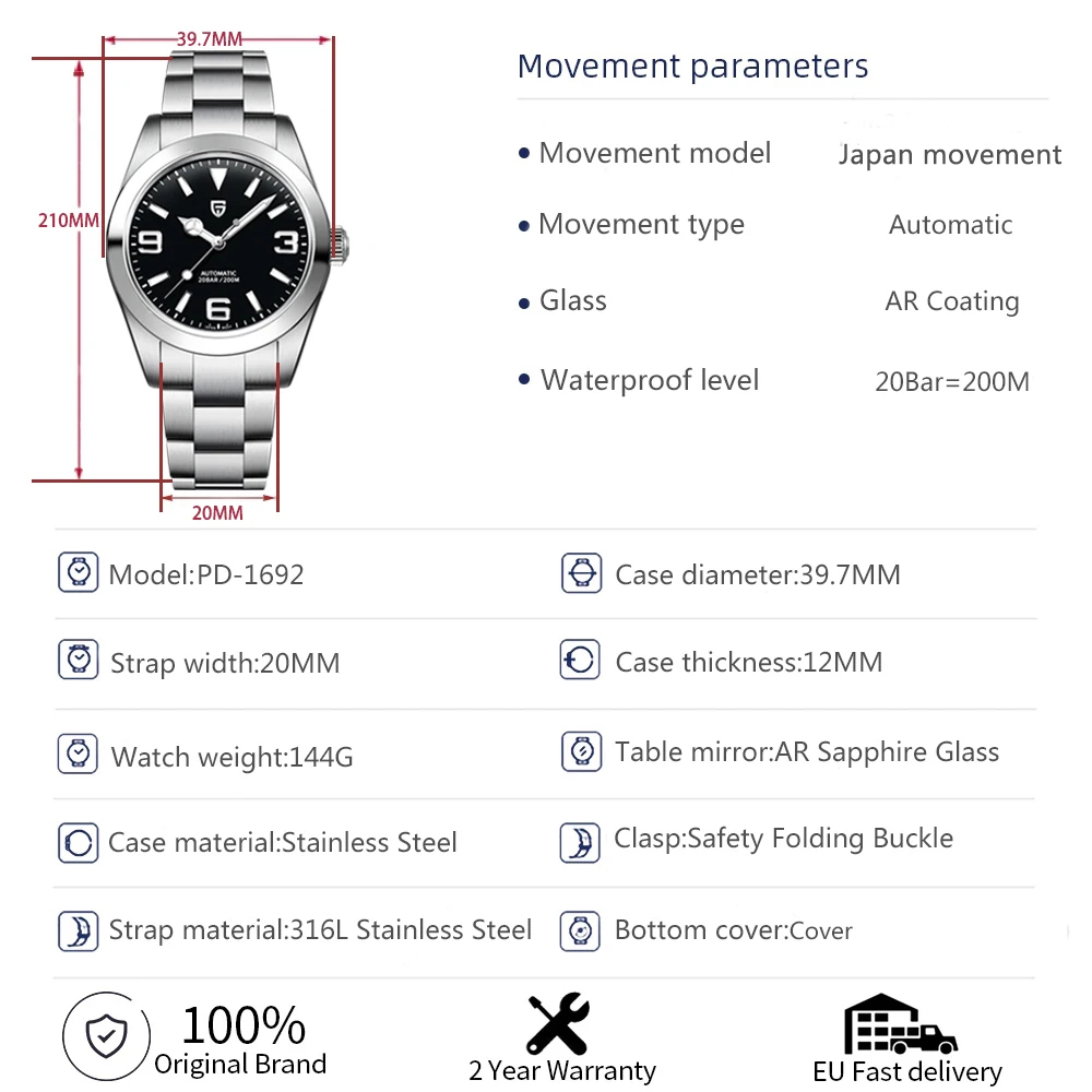 2025 New PAGANI DESIGN 40MM Me - Seiko Watch Presage recension och pris