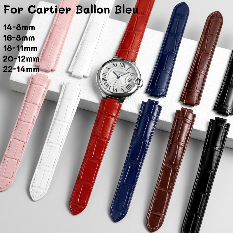 Leather Watch Strap Double Con - Cartier Watch Ballon Bleu recension och pris