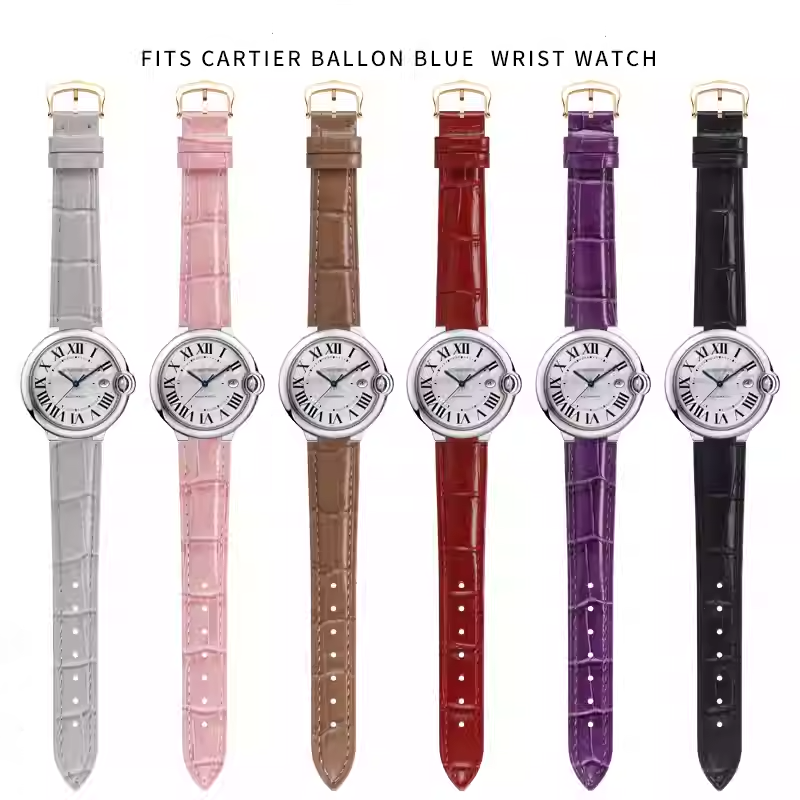 Convex bamboo-grain genuine le - Cartier Watch Ballon Bleu recension och pris
